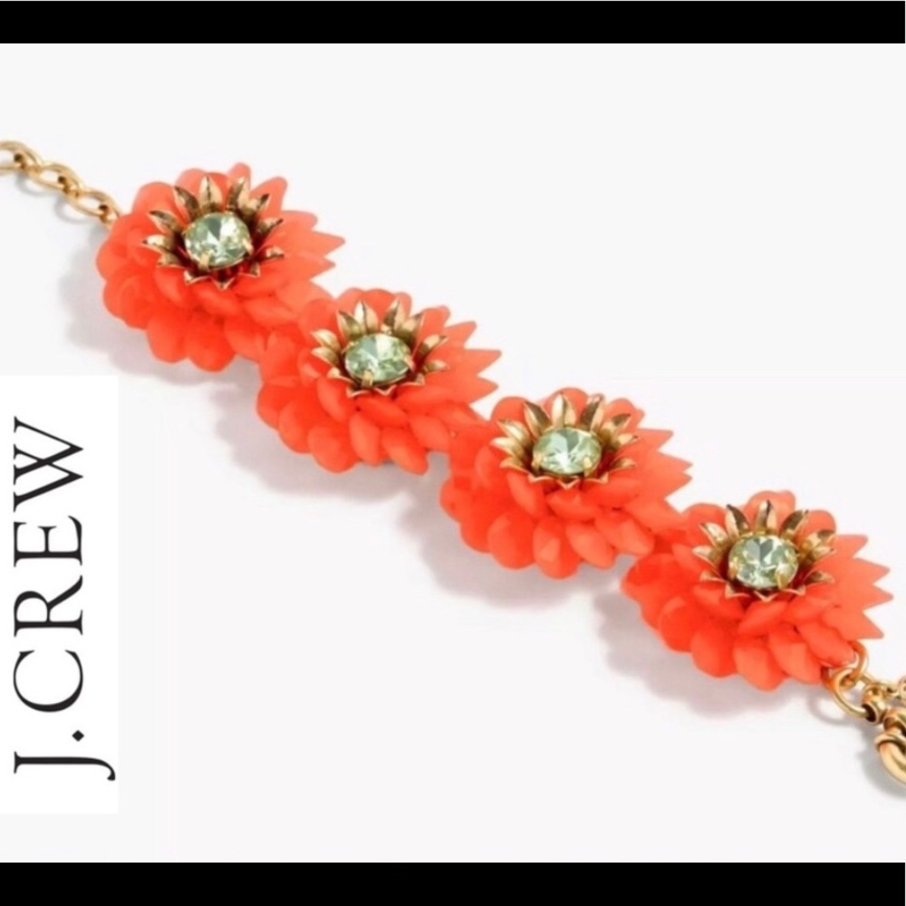 J.Crew Orange resin flower bracelet